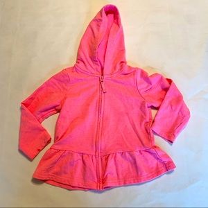 Jumping beans Hot pink ruffle zip up sweatshirt baby girl 24 months